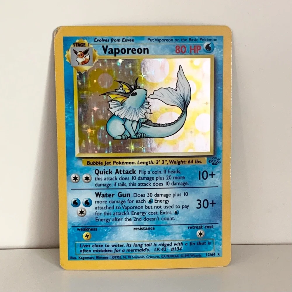 Hold 1999 Vaporeon Jungle Set Unlimited 1/64 Holo
